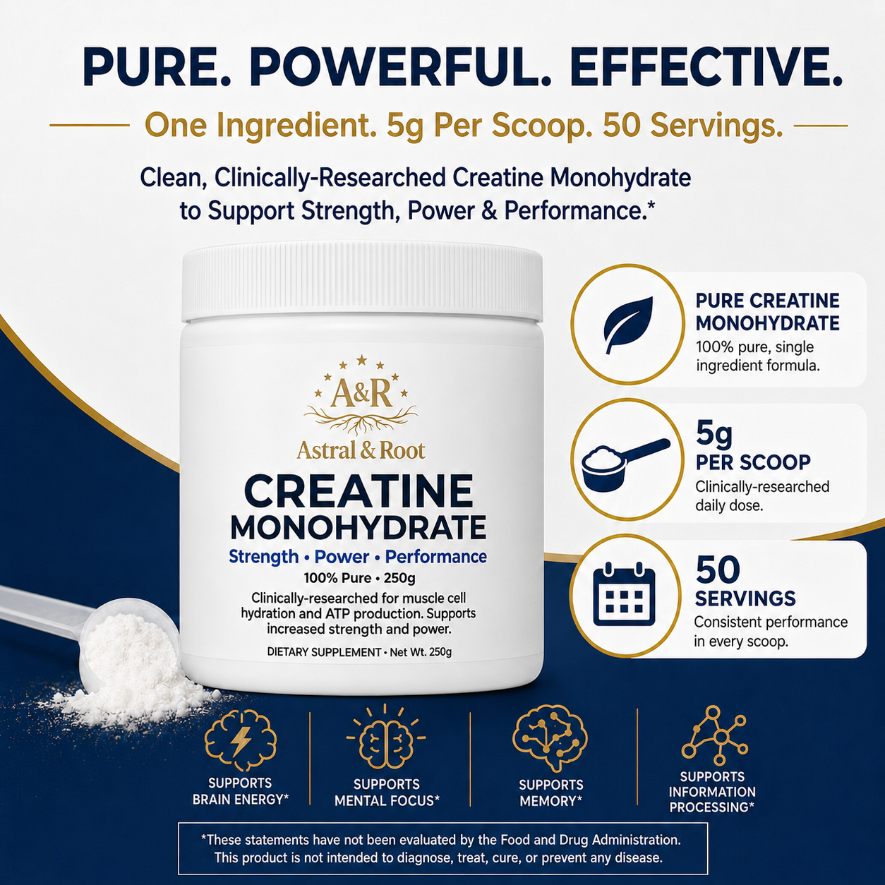 Creatine Monohydrate — Brain & Muscle Energy Support