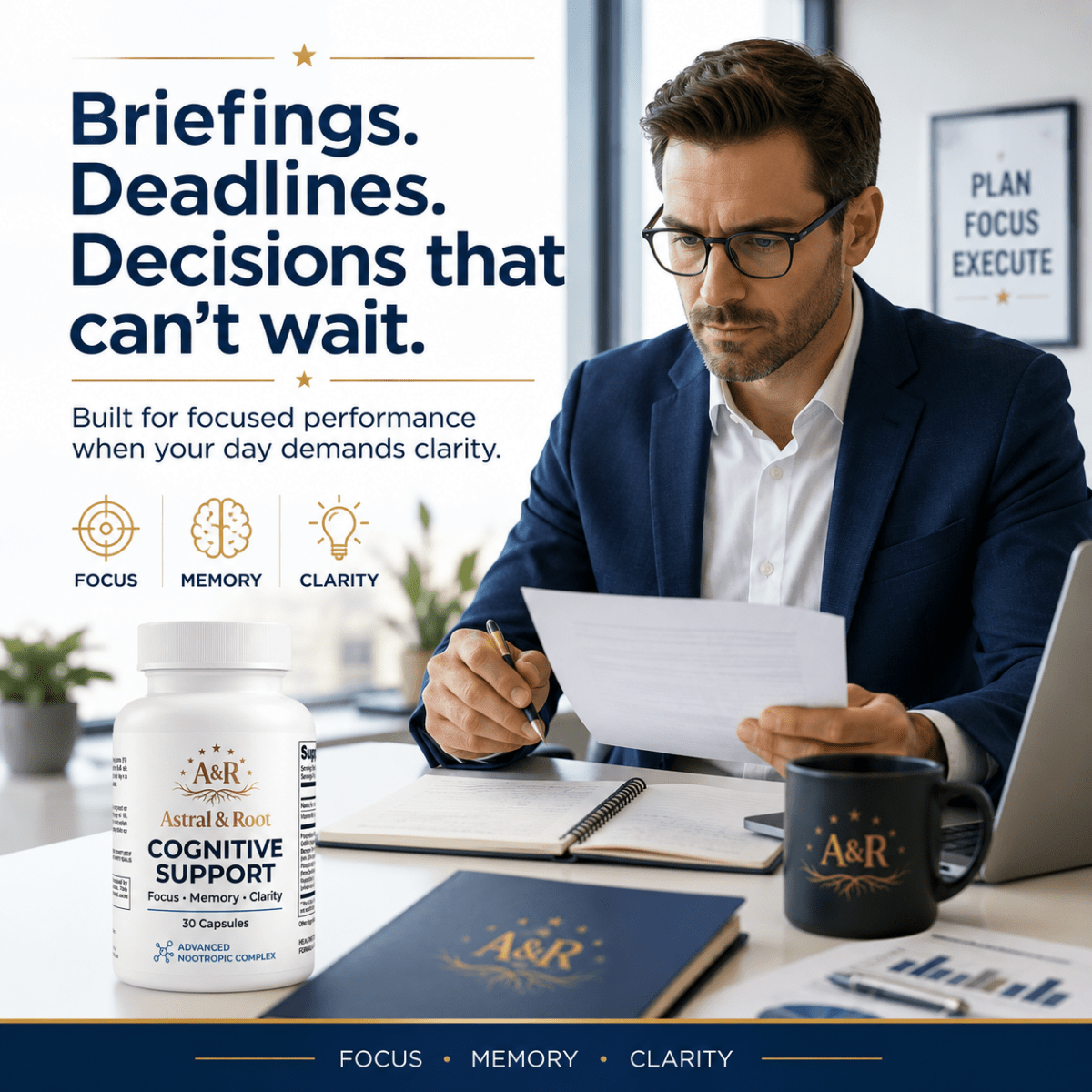 Cognitive Support — Nootropic Focus & Clarity Formula - Astral & Root