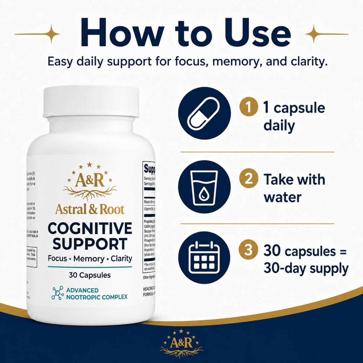 Cognitive Support — Nootropic Focus & Clarity Formula - Astral & Root