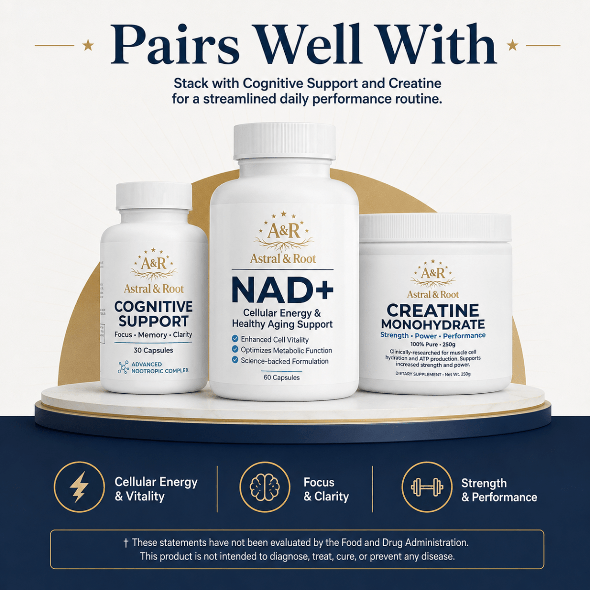 NAD+ 500mg - Direct Cellular Energy, Not a Precursor - Astral & Root