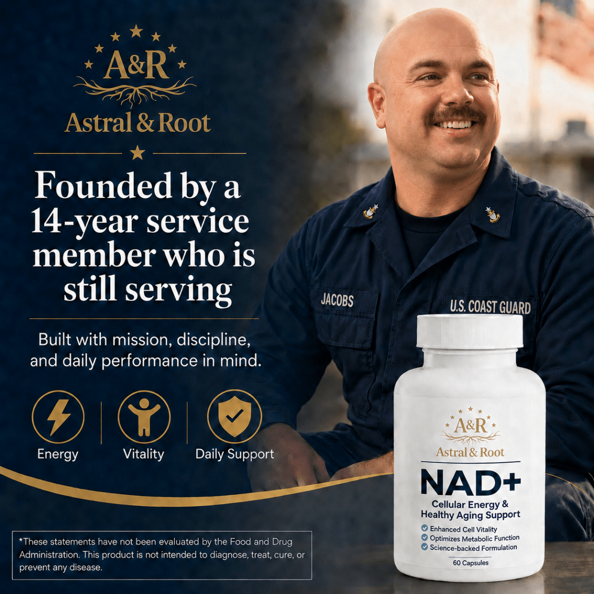 NAD+ 500mg - Direct Cellular Energy, Not a Precursor - Astral & Root