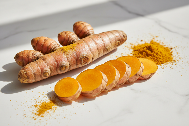 Turmeric root and powder — a cornerstone of Ayurvedic wellness tradition